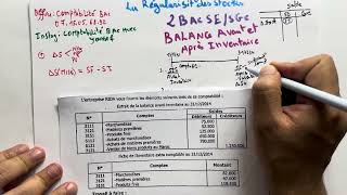 Régularisation des stocks 2 BAC ECOSGC partie 4 balance avant inventaire amp balance après inventaire [upl. by Elwaine]