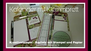 Kalender mit Klemmbrett Abreißkalender auf Klemmbrett Stampin Up [upl. by Hembree]