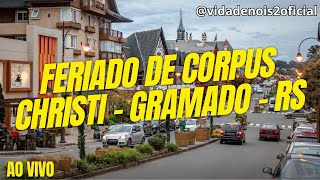 Como está o movimento dos turistas em Gramado após as chuvas  Feriadão 🔴AO VIVO [upl. by Nilok]