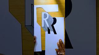 ✴️🪄3d letter drawing 3d R🤩😍 shorts art drawing 3d [upl. by Yeca]