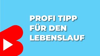 ProfiTipp für den Lebenslauf 💡 [upl. by Esinrahs922]