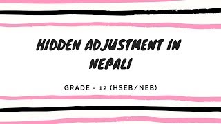 Hidden Adjustment in Final Account in Nepali  Grade 12  Accountancy HSEB NEB [upl. by Ellevehs]