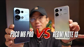 Budget Smartphones Comparison Redmi Note 13 vs Poco M6 Pro [upl. by Novanod]