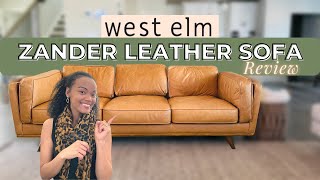 WEST ELM ZANDER LEATHER SOFA  2 MONTHS REVIEW [upl. by Seligmann]