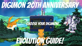 Digimon 20th Anniversary VPet Evolution Guide Pick Your Digimon [upl. by Cad454]