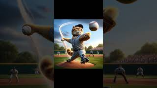 Be a major leaguer cat catlover aicat baseball majorleaguebaseball shorts [upl. by Oringas]