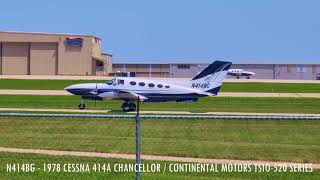 Cessna 414A Chancellor  Continental Motors TSIO520 Series Takeoff From JCI N414BG [upl. by Bidle]