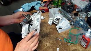 Crankcase Assembly on Kyles MS660 Build [upl. by Anigal473]