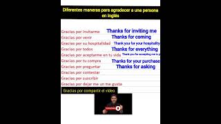 Diferentes maneras para decir gracias en inglés english ingles frases shortviral [upl. by Nerro]