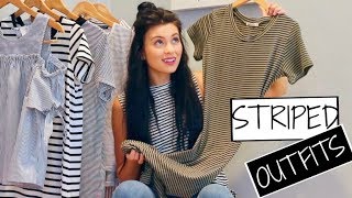 How to Wear STRIPES  7 CAUSAL LOOKS [upl. by Vookles]