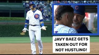 Javy Baez Gets BENCHED For Not Hustling Then It Costs His Team The Game [upl. by Akit789]