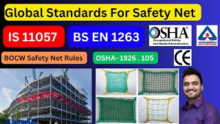 Global Standards for SAFETY NET  OSHA 1926105  IS11057 BOCW Rules  EN 1263 IS 5175 [upl. by Kado]