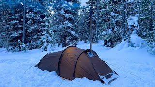 ❄ SNOW CAMPING IN THE STORM WITH NEW AIR TENT ㅣCAMP ASMR [upl. by Herbst]