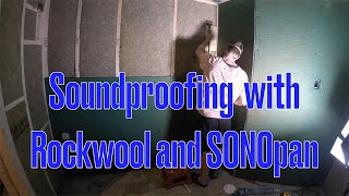 Soundproofing walls with Rockwool and SONOpan [upl. by Neelcaj626]