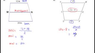 85 Trapezoids and Segment Lengths [upl. by Pratt]