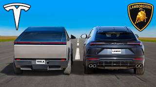 Tesla Cybertruck v Lamborghini Urus DRAG RACE [upl. by Aziaf]