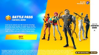 NEW FORTNITE CHAPTER 2 REMIX NEW BATTLE PASS SKINS MAP amp MORE Fortnite LIVE Gameplay [upl. by Nilac]