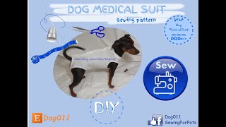 Dog Medical Suit  Postsurgery pet suit  Dog Onsie pattern  sewing PDF pattern  digital file DIY [upl. by Aleras]