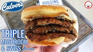 Culvers® TRIPLE MUSHROOM amp SWISS BUTTER BURGER Review 🍄🧀 🧈🍔 [upl. by Tymothy]