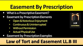 Easement by Prescription  Law of Torts and Easement [upl. by Dunstan]