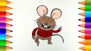 Cómo dibujar y colorear un Ratoncito de Michiguau  Dibujos para niños [upl. by Aehsal650]