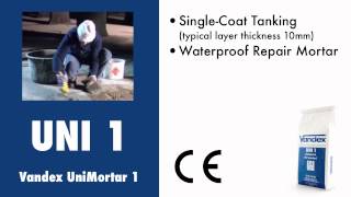 Vandex UniMortar 1  Singlecoat tanking  CE Concrete Repair to EN15043 [upl. by Assetniuq]