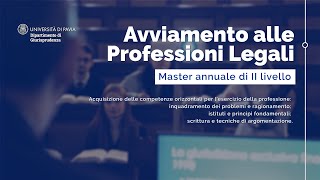 Avviamento alle Professioni Legali  Master di II Livello  Università di Pavia [upl. by Enilegnave]