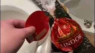 Lindt LINDOR Holiday Milk Chocolate Truffle Candy Maxi Ball Review [upl. by Inail]