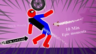 10 Min Best falls  Stickman Dismounting funny and epic moments  Like a boss compilation [upl. by Akenal]