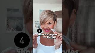 4 styles for short hair with clips [upl. by Tench]