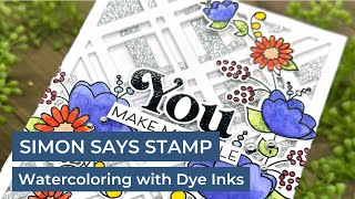 Watercoloring with Dye Inks  Simon Says Stamp STAMPtember [upl. by Laumas578]