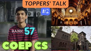 Toppers Talk 2  mhtcet 2023  coep  coep cs [upl. by Pyle]