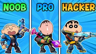 NOOB vs PRO vs HACKER in battle stars 😱  Shinchan vs bochan vs masao 😂  funny game battle stars [upl. by Cheyne]