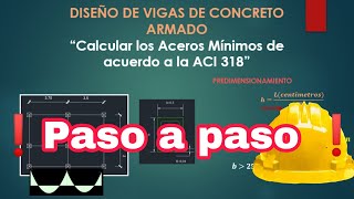 👷‍♂️ DISEÑO DE VIGA DE HORMIGÓN ARMADO Acero MÍNIMO PASO A PASO 2022 ACI318 ✅ [upl. by Landry]