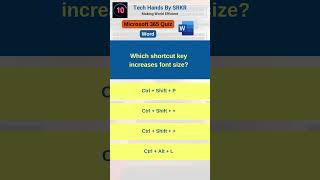 Which shortcut key increases font size WordTraining WordQuiz Microsoft365 MSWordQuiz [upl. by Benton]