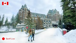 🔴 Banff LIVE  Winter Walk from Banff town to Banff Springs Fairmont hotel  January 22 2024 [upl. by Bonis]