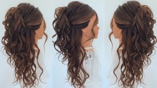 How To Half Up Half Down Volumous Bridal Hairstyle BridalBridesmaidsPromWedding Hairstyles [upl. by Dorej]