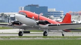 Douglas DC3 Turbine Engines BT67 Basler Takeoff from KFXE [upl. by Aronel]