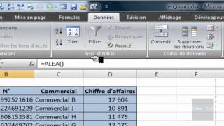 Excel 2007  Fonction ALEA et fonctionnalité TRI [upl. by Anwahsiek]