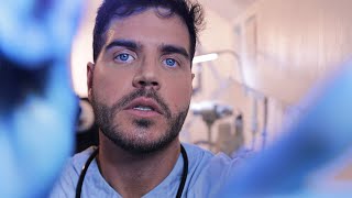 ASMR Doctor Examines Your Injury Light Vitals Ears Eyes Scalp Face [upl. by Neemsaj]