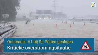 Noodweer in Oostenrijk verergert  A1 snelweg afgesloten oostenrijk noodweer overstroming [upl. by Rosette]