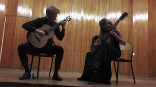 Duo BarlottaEgielman  Bach Gigue from the 5th French Suite BWV816 [upl. by Carlie]