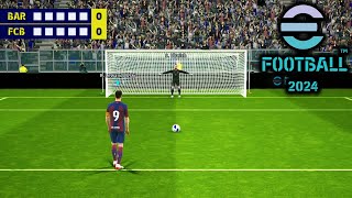 eFOOTBALL PES 2024 MOBILE NEW PENALTIES🔥 BARCELONA vs BAYERN MUNICH [upl. by Dedric]