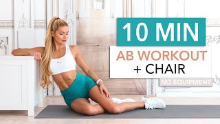 10 MIN AB WORKOUT  CHAIR  intense workout for lower upper amp side abs I Pamela Reif [upl. by Hoyt]