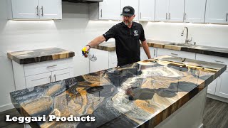 Use Epoxy To Coat Existing Countertops To Make Them Look Like Real Stone  Step By Step Explained [upl. by Fridell293]