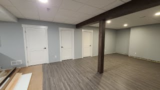 Miller Basement Remodel Time lapse Part 8 Ceiling Doors [upl. by Etnod]