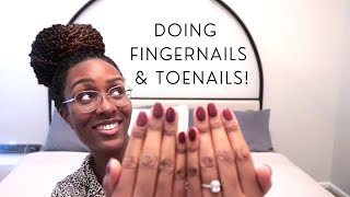 Do My Nails and Feet With Me at Home PRESSON NAILS AND GIVEAWAY [upl. by Sinnaoi115]