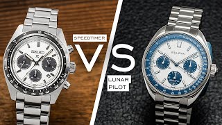 Two Of The Best Chronographs Under 1000 Compared  Seiko Speedtimer vs Bulova Lunar Pilot [upl. by Gracye72]