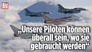 Deutsche Eurofighter beim Manöver über Japan  „Rapid Pacific 2022“ [upl. by Nirrek381]