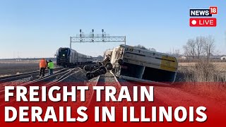 Freight Train Derails In Matteson Evacuation Of Residents Ordered  US News Live  N18G [upl. by Ayouqes]